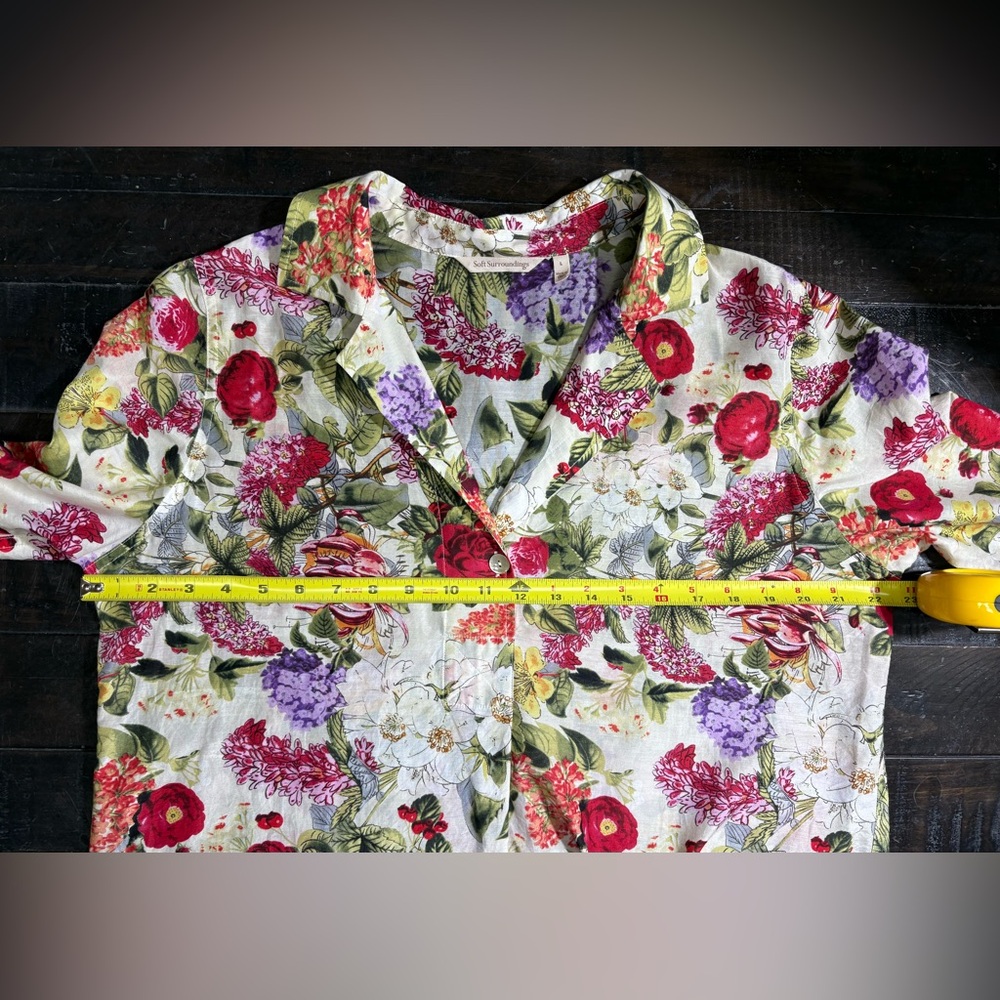 Soft Surroundings Floral Silk Blend Blouse - Women’s Size Large - Picture 7 of 10